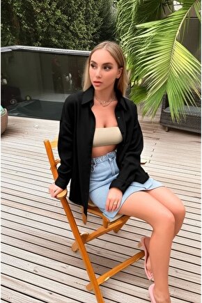 Kadın Uzun Kollu Oversize Gömlek