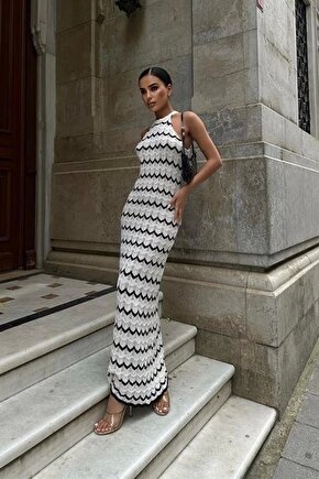 Melina Ajurlu Halter Yaka Elbise 2774