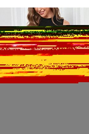 Kadın Sıfır Kol Yarı Balıkçı Yaka şerit Detaylı Ithal Krep Elbise