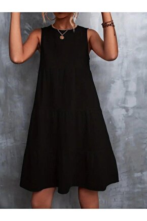 Kadın Sıfır Kol Bisiklet Yaka Aerobin Elbise