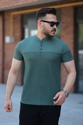 eyesof Erkek Hakim Yakalı Kısa Kollu Pamuklu T-shirt