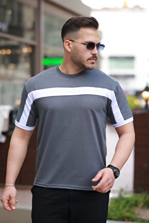 Erkek şerit Detaylı Kısa Kollu T-shirt