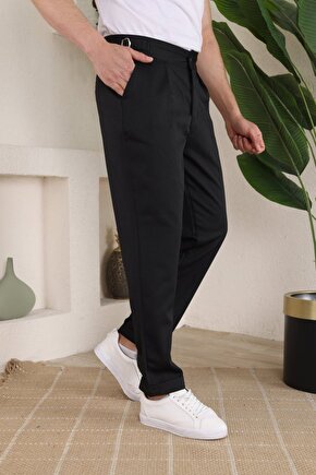 eyesof Erkek Duble Paça Yandan Tokalı Cord Desenli Old Money Pantolon