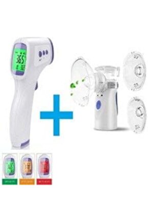 Ac-4020 Taşınabilir Mesh Nebulizatör Çok Hafif Süper Sessiz + Ac-9270 Dijital Temassız Ateş Ö