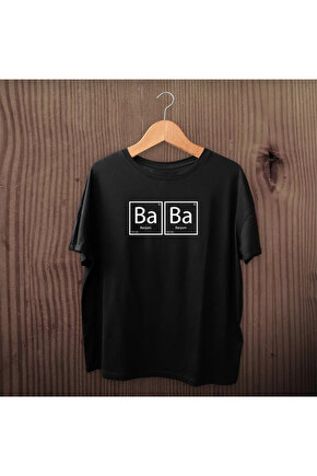 Babalar Günü Baskılı T-shirt - Siyah