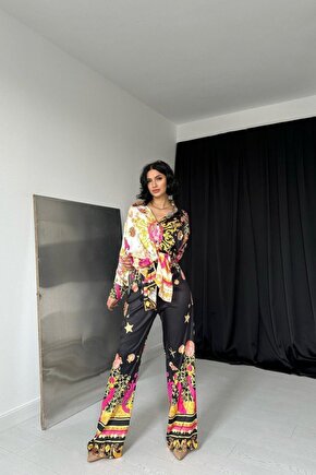 eyesof Desenli Gömlek Ve Desenli Pantolon Takım