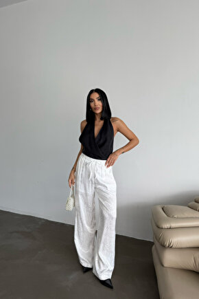 eyesof JAKAR SATEN PANTOLON - Beyaz