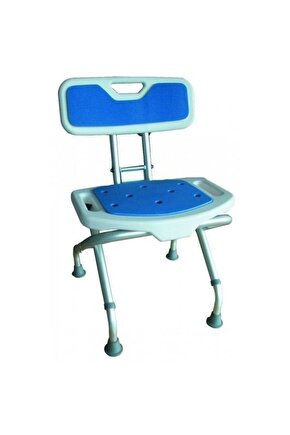 Fransız Malı Banyo Duş Tabure Mavi Sırtlıklı Katlanır