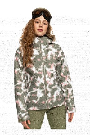 Çok Renkli Kadın Kapüşonlu Kayak Montu Erjtj03361jet Skı Jk