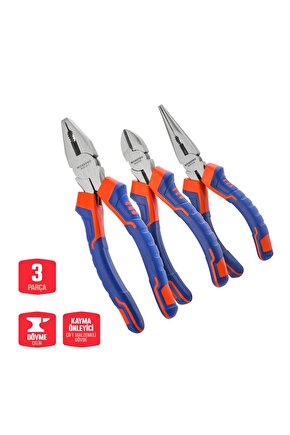 WP201007 200MM160MM Profesyonel 3’lü Pense Seti