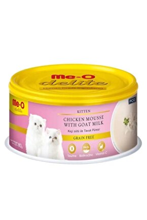 Meo Delite Tahılsız Keçi Sütlü ve Tavuklu Yavru Konserve Kedi Maması 1 Adet 80 Gr
