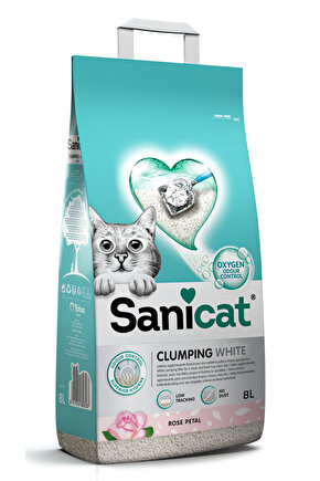 Clumping White Gül Kokulu Topaklanan Kedi Kumu 1 Adet 8 Lt
