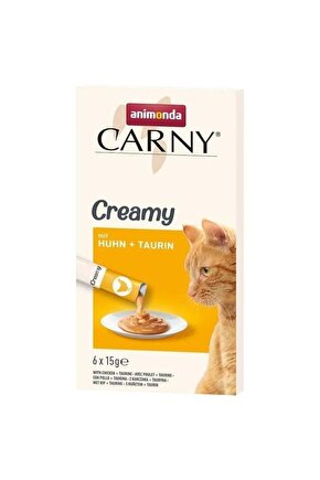 Snack Carny Tavuk & Taurin Kedi Kreması 6x15 gr