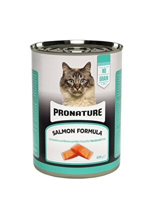 Tahılsız Somonlu Kısırlaştırılmış Konserve Kedi Maması 400 Gr