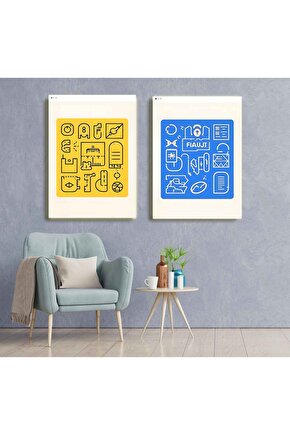 Matisse - Sanat - Soyut - Doğa - Ev - Yaşam ( 2 Li Çerçevesiz ) Poster - Afiş - Tablo NNHT468