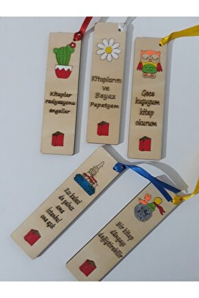 Kaligrafi Fonlu 5 Li Ahşap Ayraç Seti 22x30cm