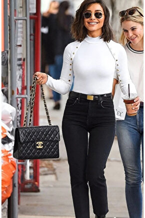 Kadın Bisiklet Yaka Kolları çıtçıtlı Kaşkorse Kumaş Bluz