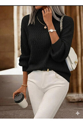 Kadın Uzun Kollu Balıkçı Yaka Triko Bluz