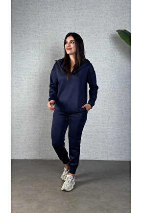 Kadın Uzun Kollu Kapüşonlu Ikili Takım