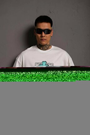 Erkek Sırt Baskılı T-shirt - Beyaz