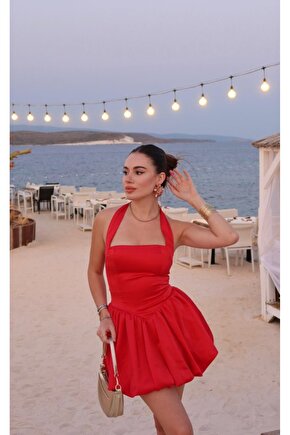 Gökyüzü Slim Mini Elbise