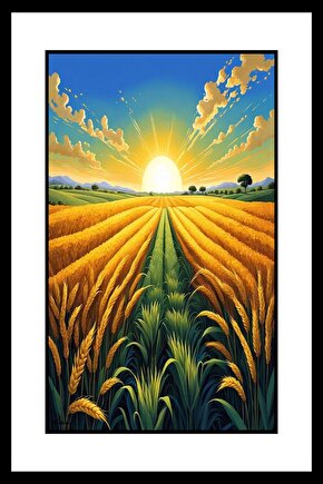 Sararmış Ekinler Digital Art ( ÇERÇEVESİZ - ÇERÇEVE YOKTUR ) ( ULTRA HD ) FOLYO AFİŞ - POSTER