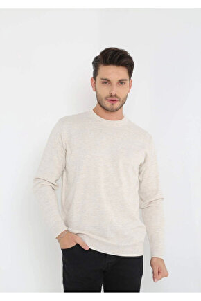 Velmora kışlık Uzun Kol Biskilet Yaka Dokuma Triko - Bej -