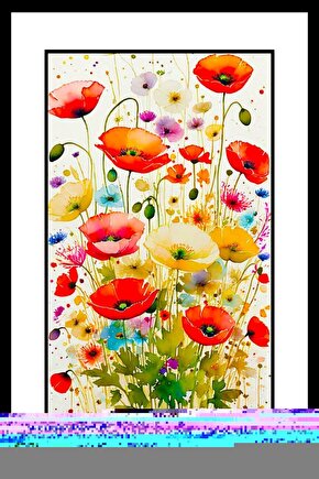 Kırmızı Çiçek Bahçesi Digital Art ( ÇERÇEVESİZ - ÇERÇEVE YOKTUR ) ( ULTRA HD ) FOLYO AFİŞ - POSTER