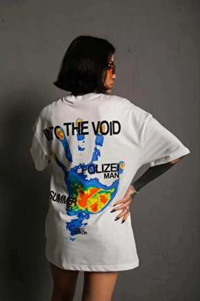 Erkek Bisiklet Yaka Baskılı Oversize T-Shirt - Siyah