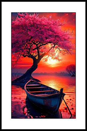 Kızıl Günbatımı Digital Art ( ÇERÇEVESİZ - ÇERÇEVE YOKTUR ) ( ULTRA HD ) FOLYO AFİŞ - POSTER