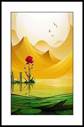 Bataklıkta Açan Gül Digital Art ( ÇERÇEVESİZ - ÇERÇEVE YOKTUR ) ( ULTRA HD ) FOLYO AFİŞ - POSTER