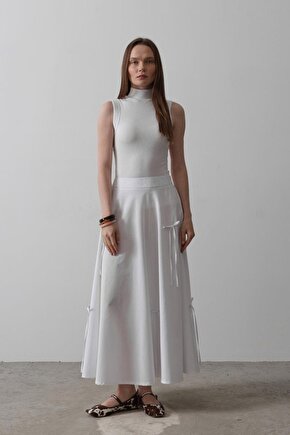 eyesof Fiyonk Kloş Etek - Beyaz