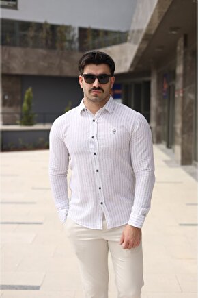 eyesof Erkek çizgi Desenli Gömlek