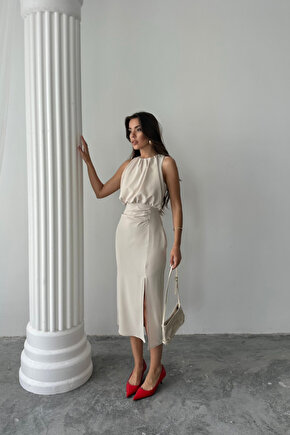 Gökyüzü Moda ELBİSE - Bej