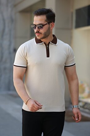 Gökyüzü Moda Erkek Renkli Yaka Kısa Kollu Tişört