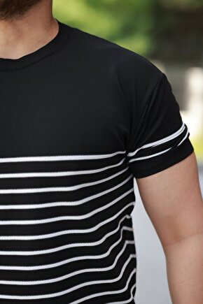 Gökyüzü Moda Erkek çizgi Desenli Bisiklet Yaka Kısa Kollu T-sihrt