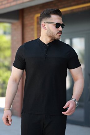 Gökyüzü Moda Erkek Hakim Yakalı Kısa Kollu Pamuklu T-shirt