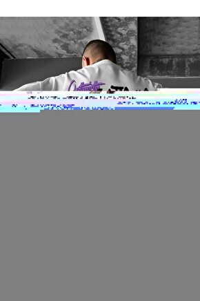 Baskılı Oversize Bisiklet Yaka T-shirt - Beyaz