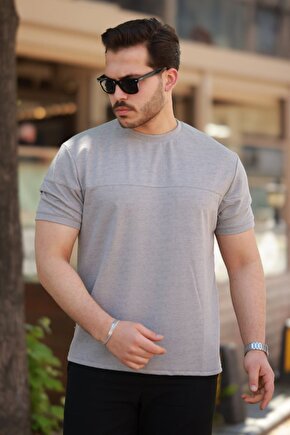 Gökyüzü Moda Erkek Oversize Bisiklet Yaka Kısa Kollu T-shirt