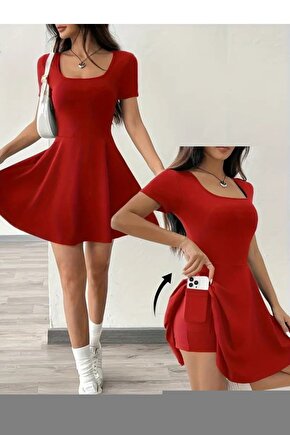 Gökyüzü Moda Kadın Kısa Kollu Bisiklet Yaka Kolları Gipeli Ithal Krep Bluz