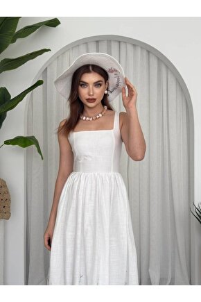 Gökyüzü Moda Mazi Çiçek Desenli Elbise