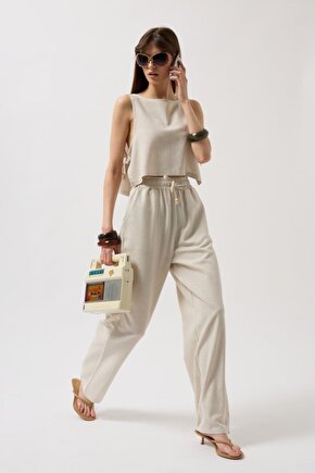 Gökyüzü Moda Yandan Bağlamalı Crop Bluz