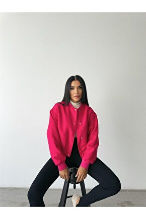 Gökyüzü Moda BOMBER MONT CYRUS KUMAŞ - Fuşya