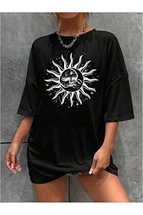 Bisiklet Yaka Baskılı Tshirt iyah