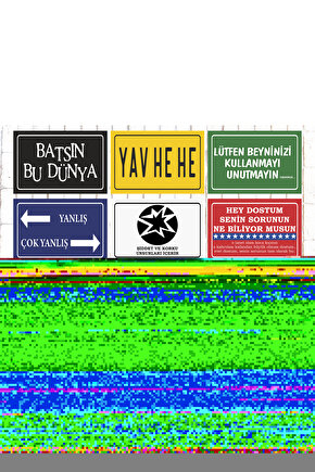 9 Parça Karışık Yazılı Ahşap Tablo Seti batsın bu dünya komik atarlı esprili sözler duvar yazıları