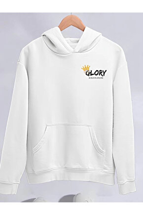 MDB Kışlık Üç İplik Kapşonlu weathirt Beyaz