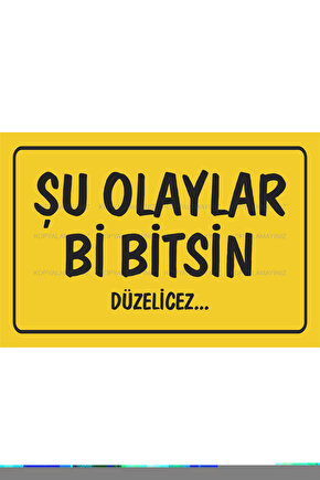 Şu olaylar bir bitsin komik sözler kamyon arkası duvar yazıları dekorasyon tablo retro ahşap poster