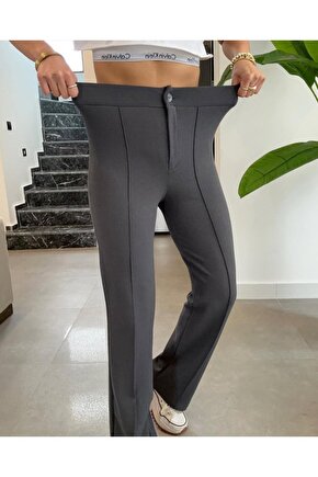 Gökyüzü Moda Kadın Yüksek Bel Full Likralı Krep Kumaş Pantolon