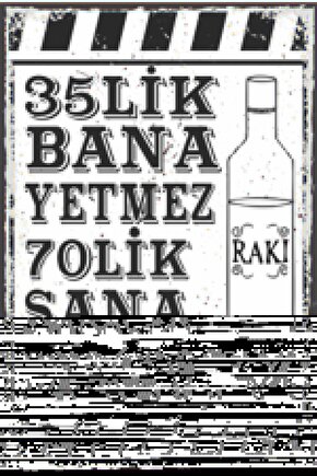35lik Bana Yetmez Duvar Yazıları Retro Ahşap Poster