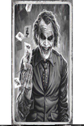 Joker Poker Kağıtlarıyla Mini Retro Ahşap Poster